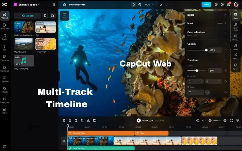 CapCut Multi-Track Timeline